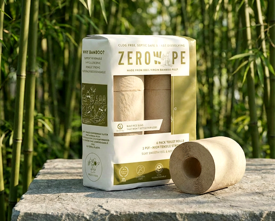 Sustainable packaging in bamboo forest