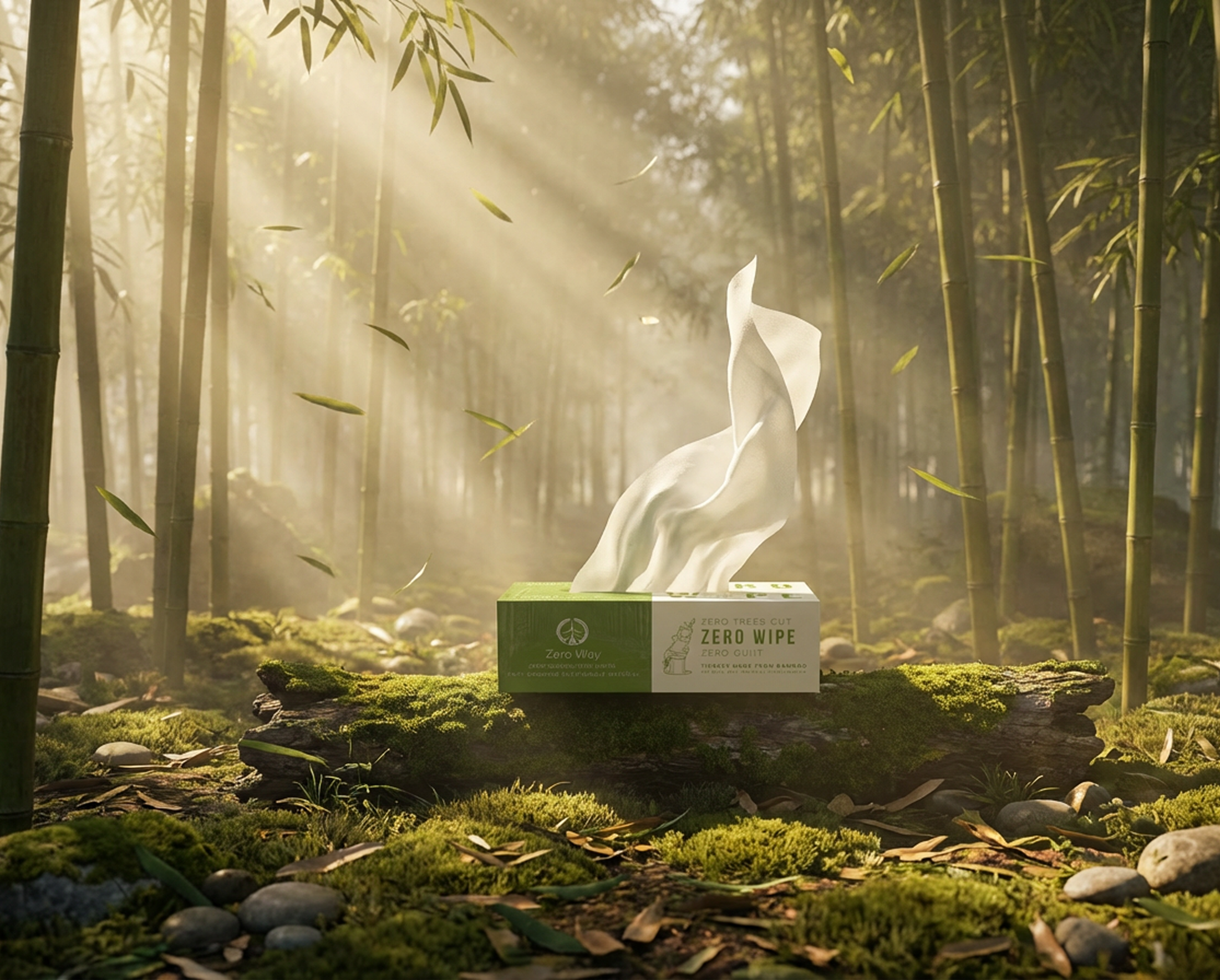 Sustainable packaging in bamboo forest