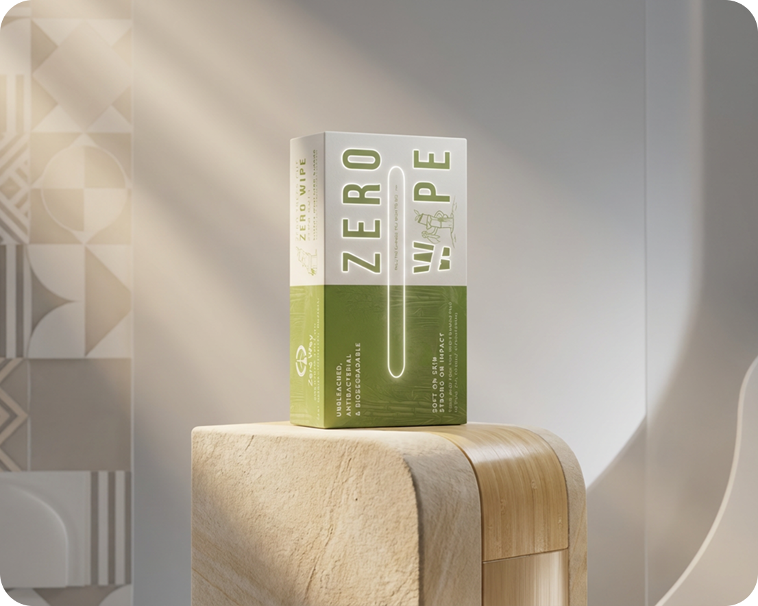 ZeroWipe Eco-Friendly Tissue Box